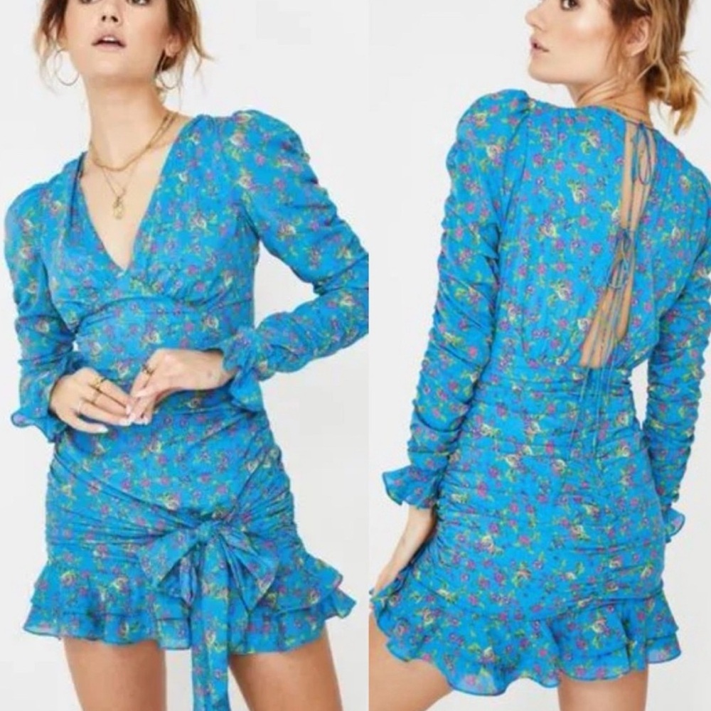 Bahama Mini Dress Floral Blue Dress